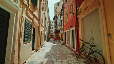 charming narrow alleyway in an old european town