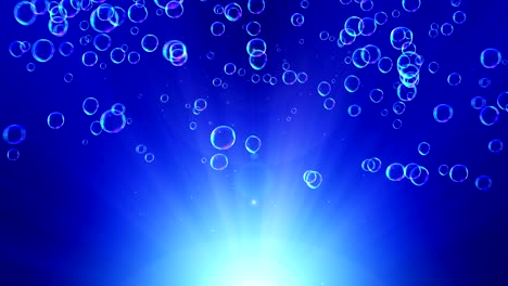 rainbow bubbles on a blue background