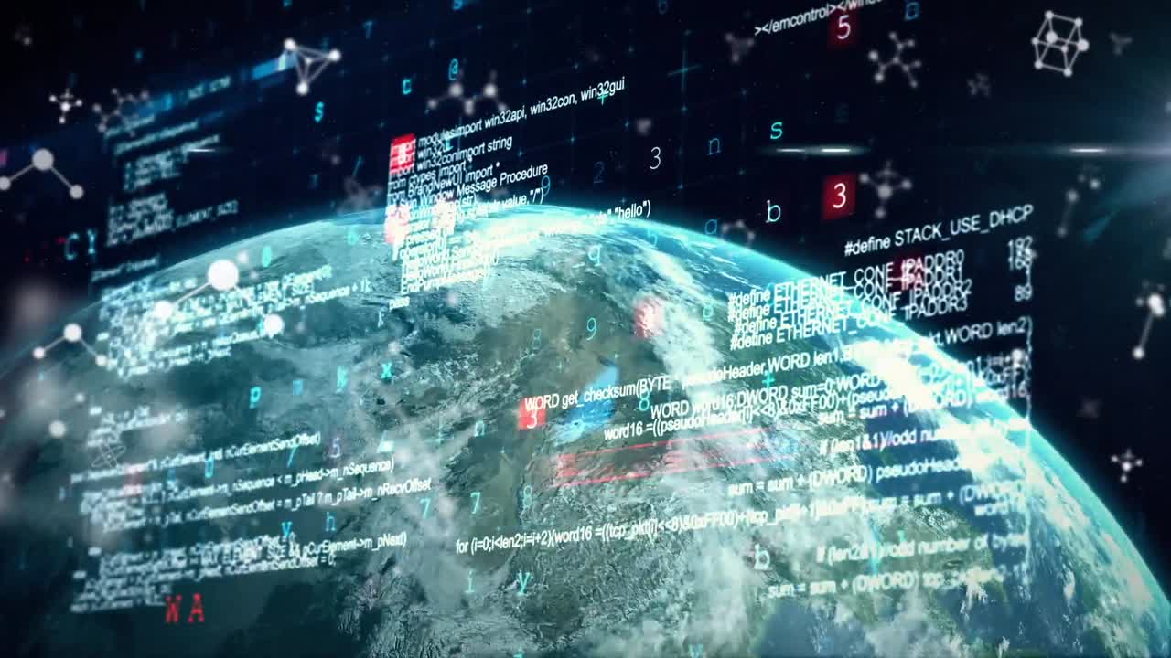 화면에 있는 지구의 애니메이션과 데이터 처리