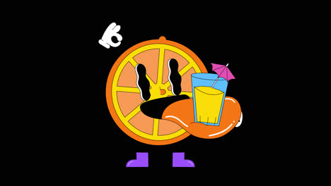 cute cartoon orange with juice