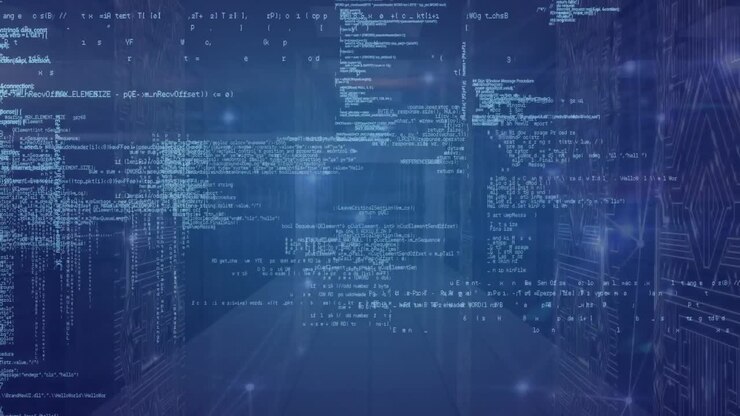Animation of network of connections with data processing over server room