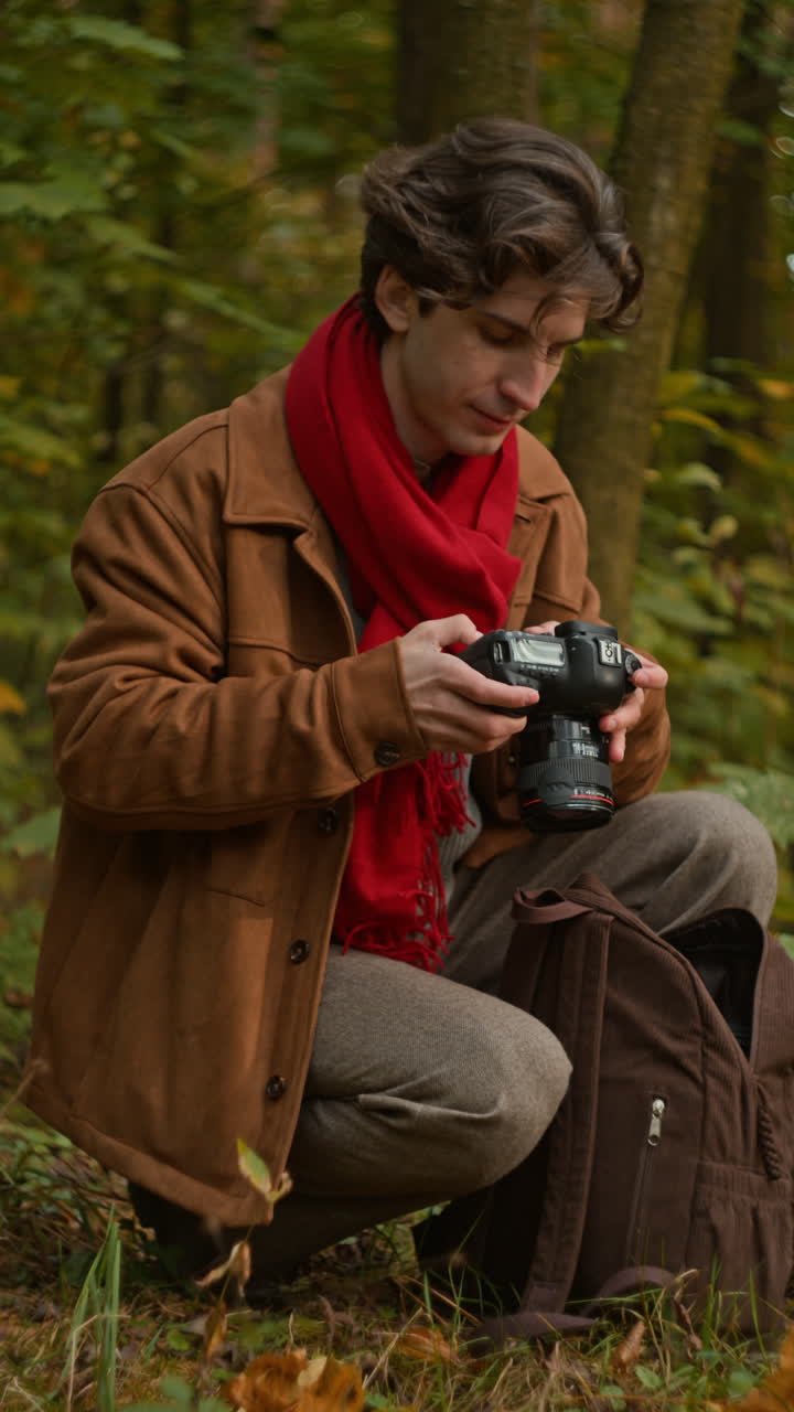 Photographer in the forest