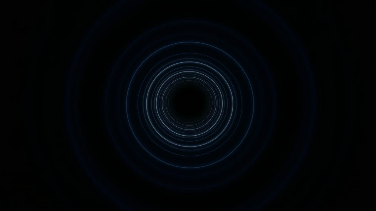 Abstract Blue Concentric Circles Tunnel