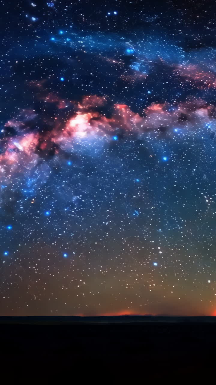 A beautiful night sky with a large, glowing cloud of stars. The stars are scattered throughout the sky, with some closer to the horizon and others higher up