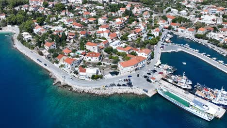 Aerial-Footage-of-city-of-Stari-Grad