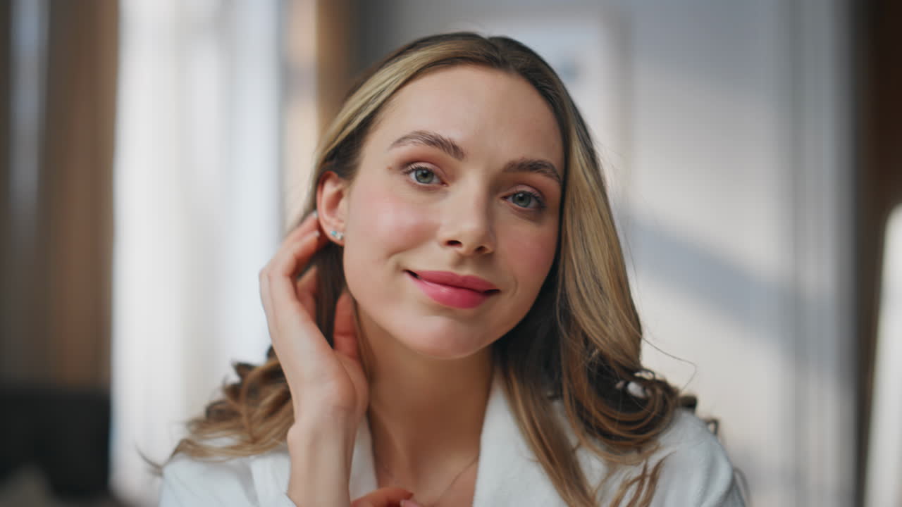 Beautiful woman portrait with natural makeup and healthy skin