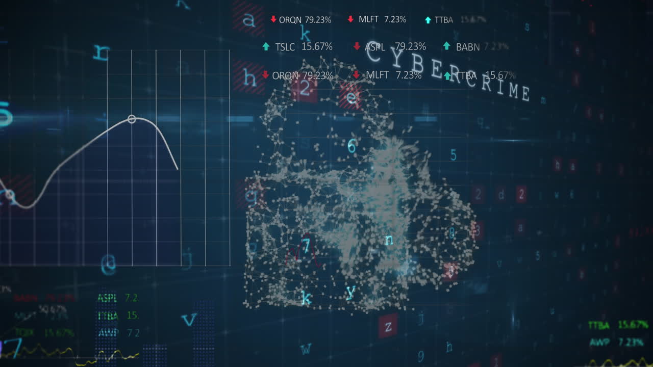 사이버 보안 및 통계 데이터 처리에 대한 보안  자물와 클라우드 아이콘의 애니메이션