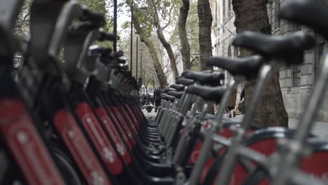 parked bikes on a city street