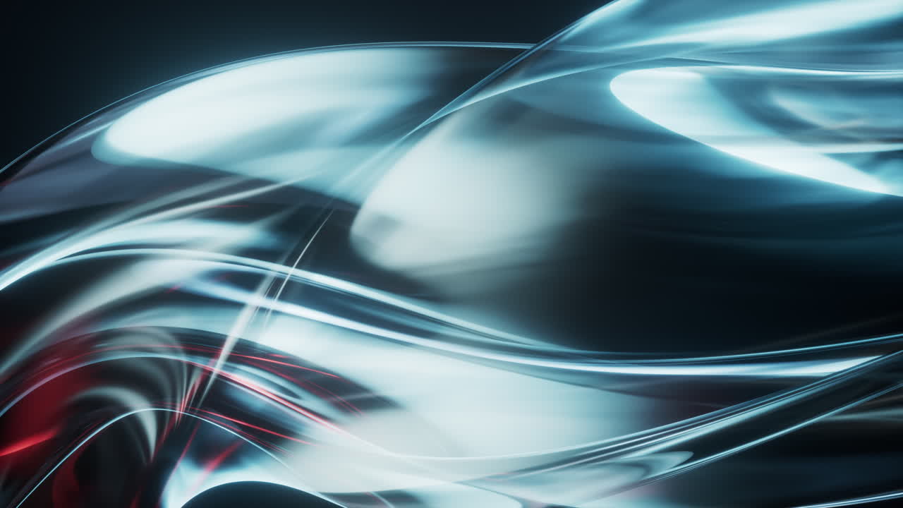 Dark transparent glass curves background, 3d rendering.
