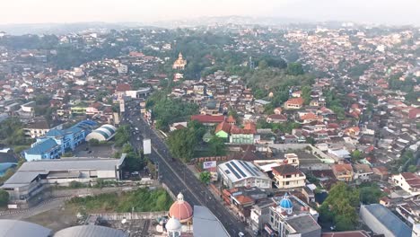 timelapse of city view and traffic on the road, semarang, central java, indonesia