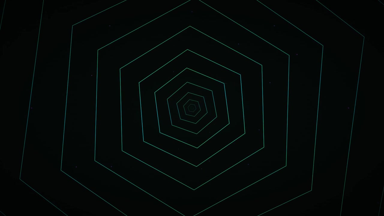 Abstract Motion Background with Pulsing Hexagonal Geometric Lines