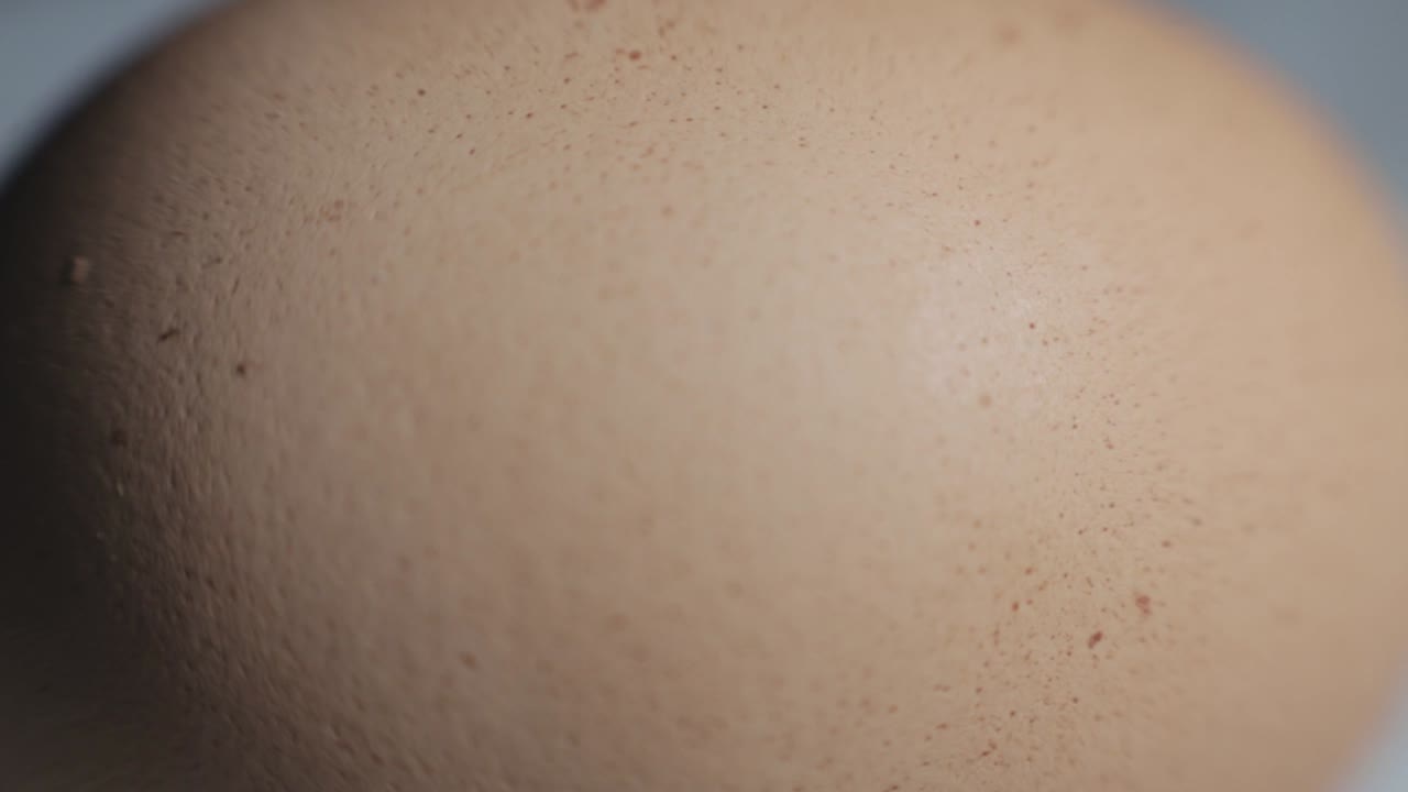 흰색 배경을 가진 갈색 계란을 닫습니다 - 극단적인 클로즈업