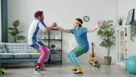 funny retro 80s workout dance at home