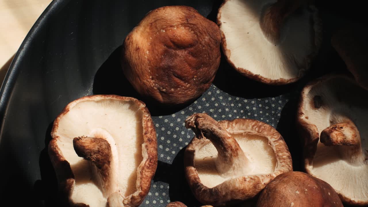 Shiitake Mushrooms in a Pan