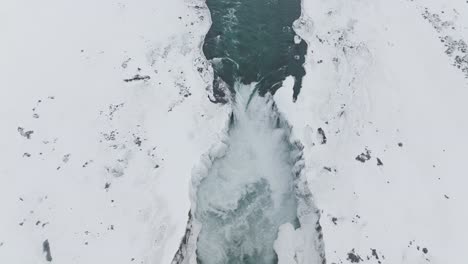 Luftaufnahme-Direkt-über-Dem-Schönen-Dettifoss-Wasserfall-In-Island