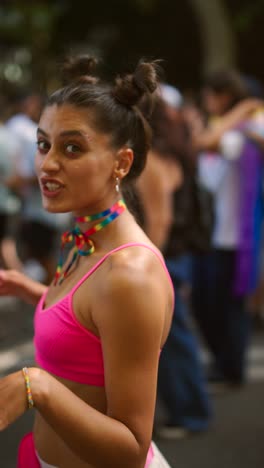 woman at a pride parade