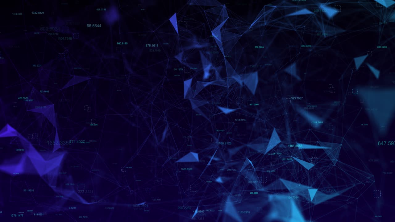 Blue geometric plexus abstract network business science technology science background line