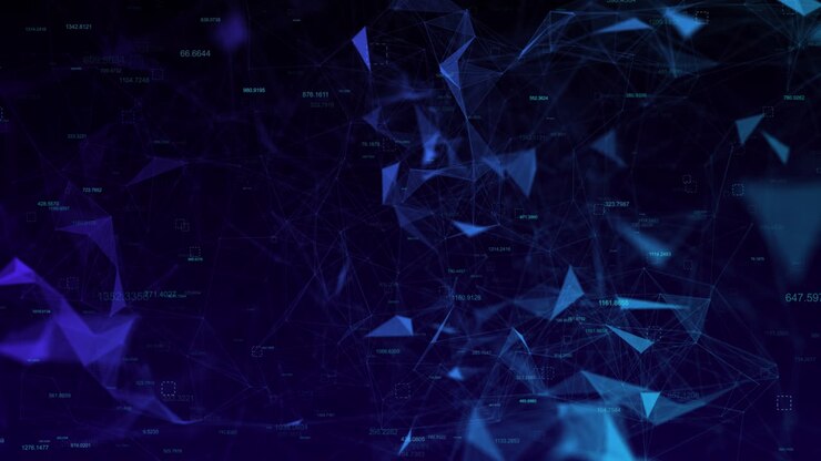 Blue geometric plexus abstract network business science technology science background line