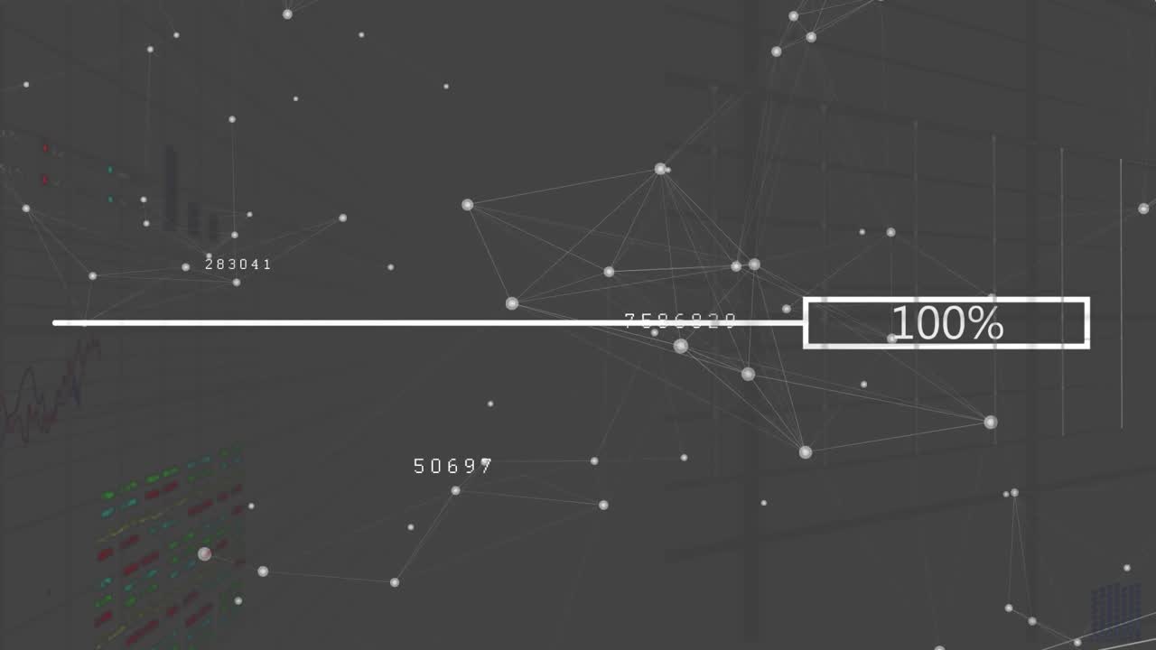 Animation of network of connections over data processing
