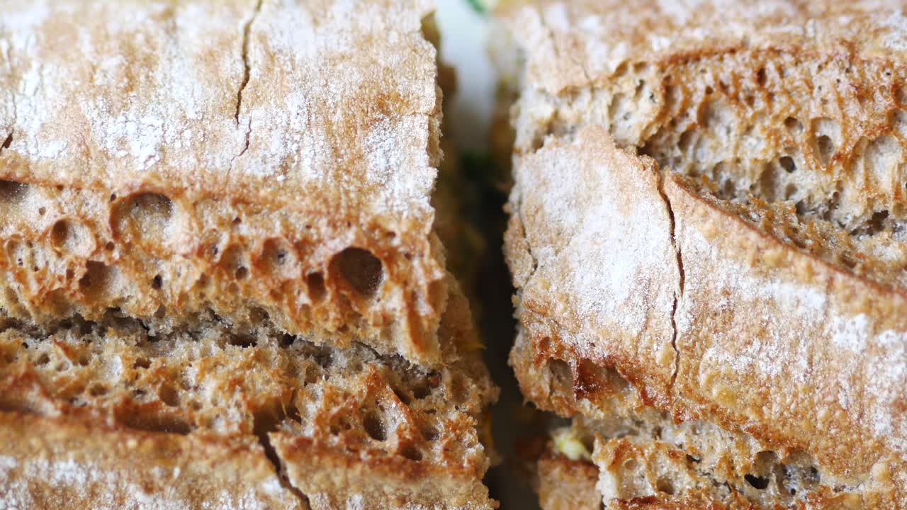 Close-up of sliced bread