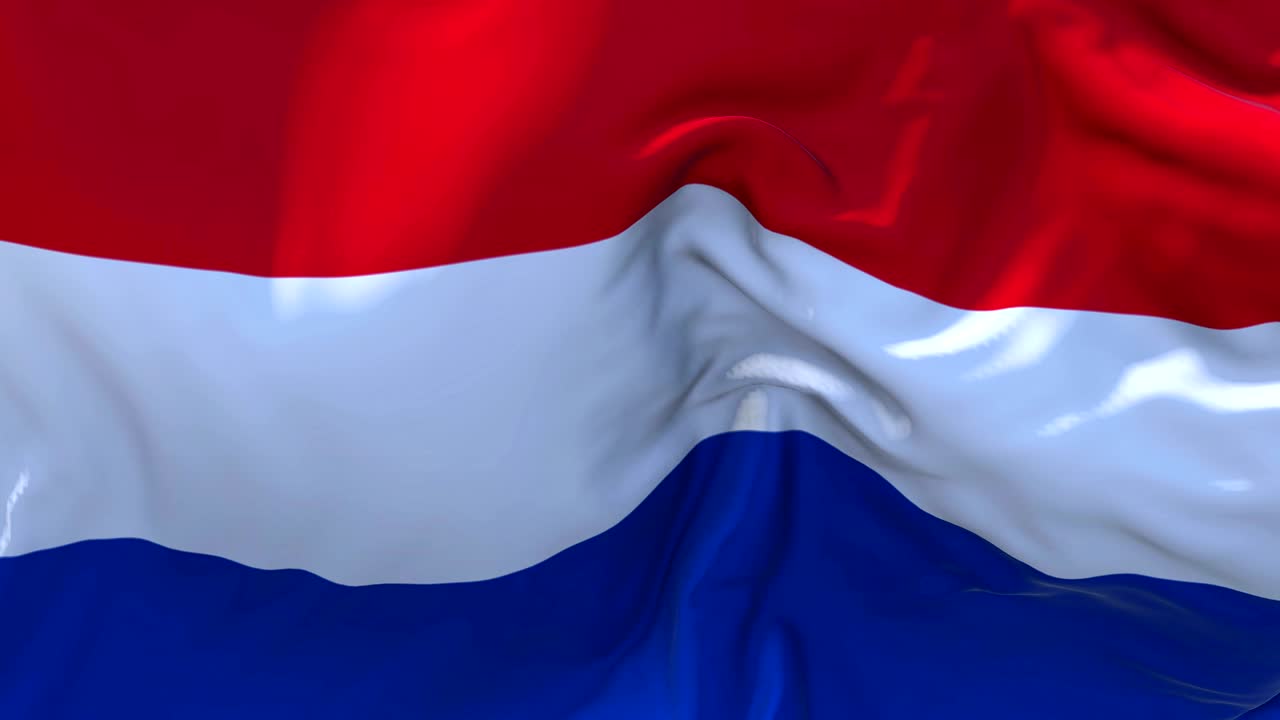 바람 속 느린 동작 애니메이션에서 네덜란드 발을 흔들고, 4k 현실적인 직물 질감 발은 바람이 부는 날에 부드럽게 불고, 연속적인 원활한 루프 배경입니다.