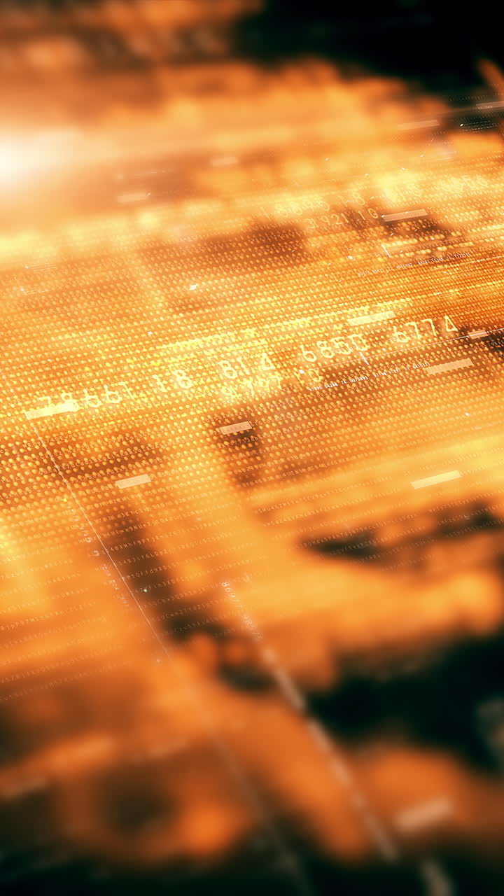Futuristic metaverse hi-tech digital data telemetry with encrypted numbers display dynamic background for computer desktop vertical format screen display