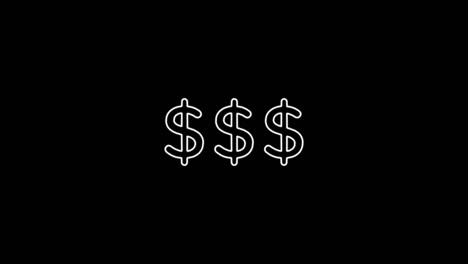 dollar symbol icon abstract seamless animation of 4k neon lines. beautiful animation of neon lines 4k video close-up. banking currency sign. cash symbol