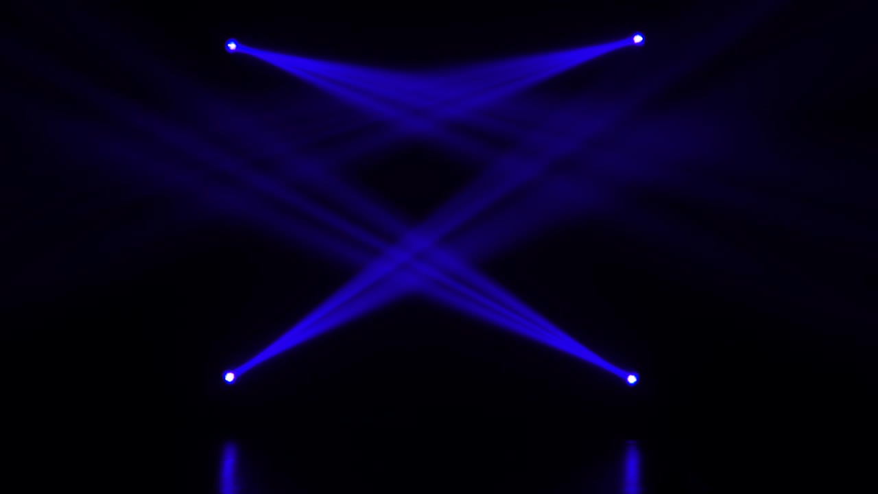 Stage lights, with sound. Amber and blue. Shiny lights turning on and off