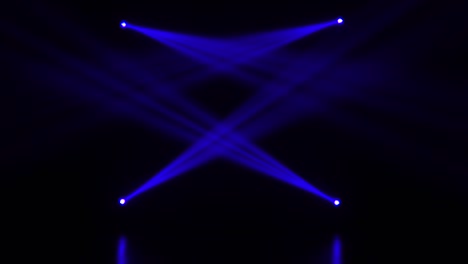 stage lights, with sound. amber and blue. shiny lights turning on and off