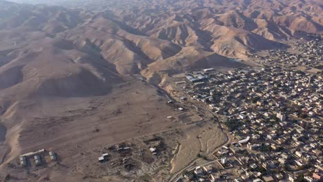 aerial view over jericho city in palestine territory panorama