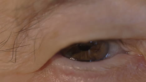 brown eye of a senior woman