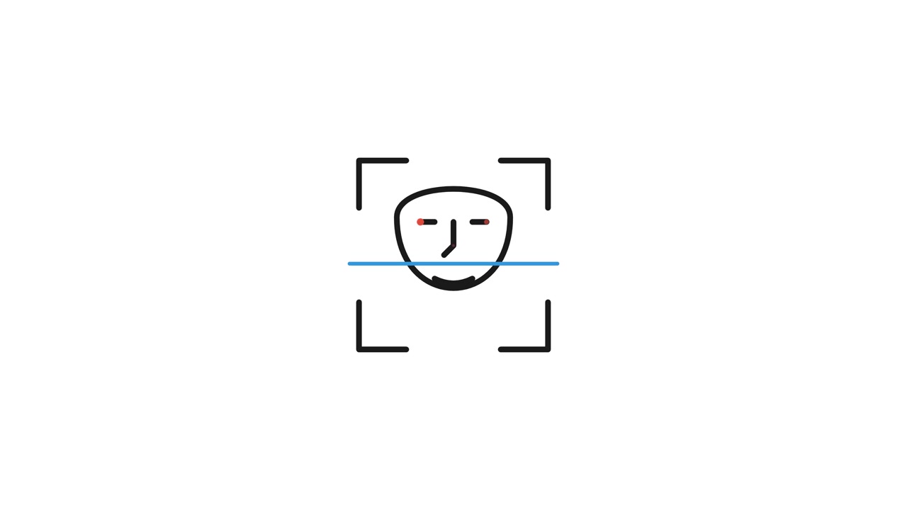 Digital Facial Recognition Scanning Process Animation