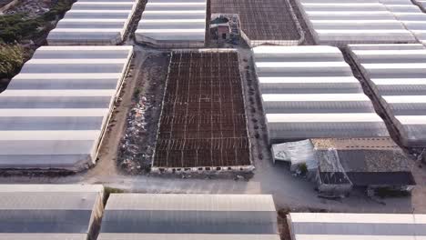 tierras de cultivo de invernadero en sicilia. invernadero en construcción
