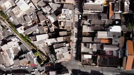 flying drone over one of são paulo1s largest slum, são mateus