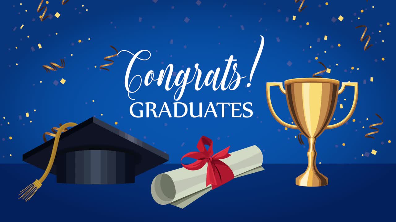 felicitaciones a los graduados celebración invitación animación