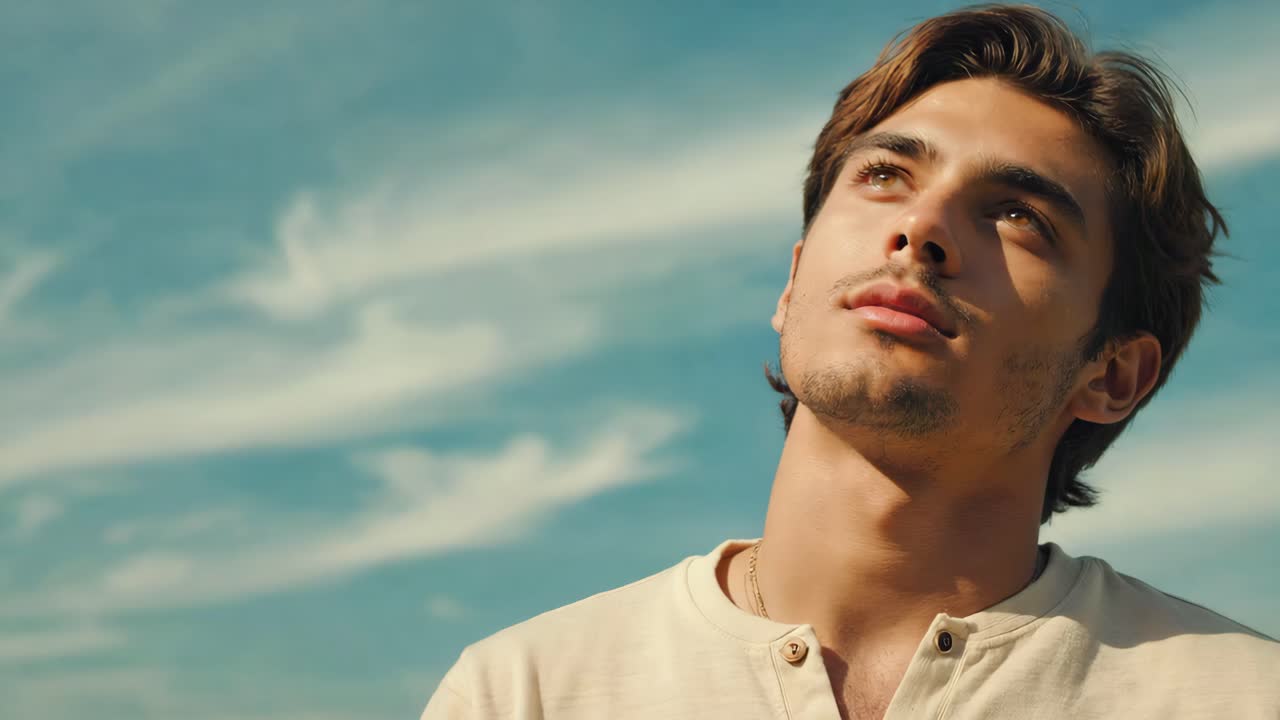 하늘을 쳐다보는 남자