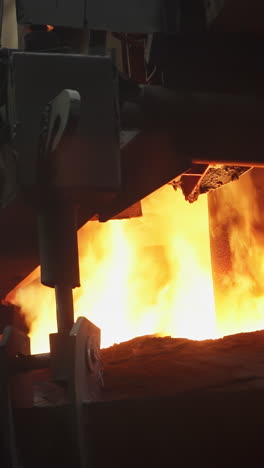 molten metal in industrial furnace