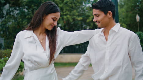 closeup sensual couple cuddling at lantern place. romantic man woman embracing