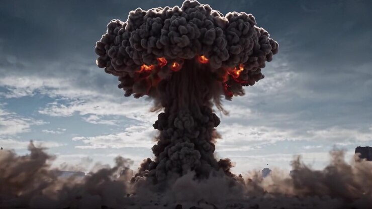 A Dramatic Transformation of Earth's Landscape: Witness the Unfolding of Explosive Forces and Powerful Nature in a Remote Desert Setting