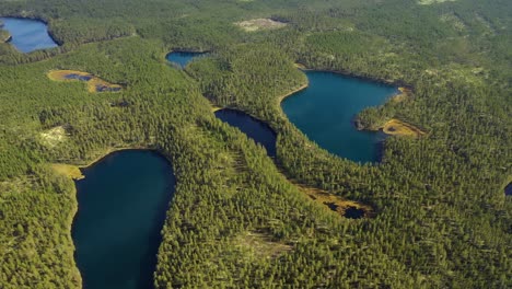 Vista-Aérea-Del-Lago-Y-El-Bosque-En-Finlandia.-Hermosa-Naturaleza-De-Finlandia.