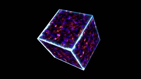 poderosa fusión de cubos de hielo y energía violeta superficie de energía misteriosa