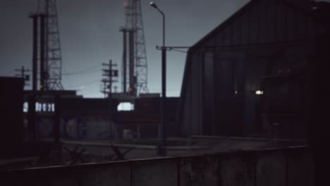 industrial zone in dark cloudy weather