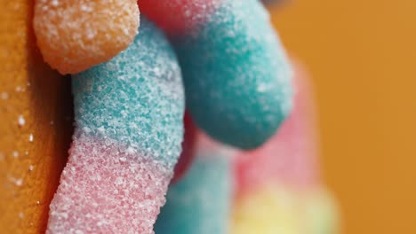 colorful sugar-coated gummy candies close-up