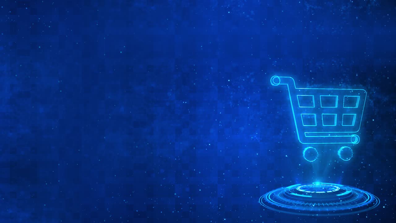 Digital cart hologram tech background online shopping evolution shop and sale sale discount shop