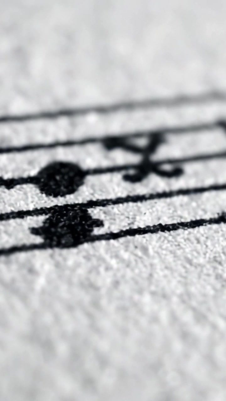 Close-up Shots of Musical Notation Capturing Intricate Details of a Music Sheet Representing the Art and Beauty of Composition and Sound Dynamics