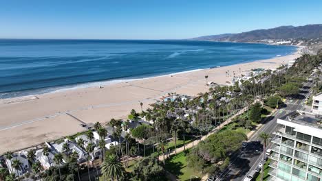 beach scene at santa monica in los angeles united states