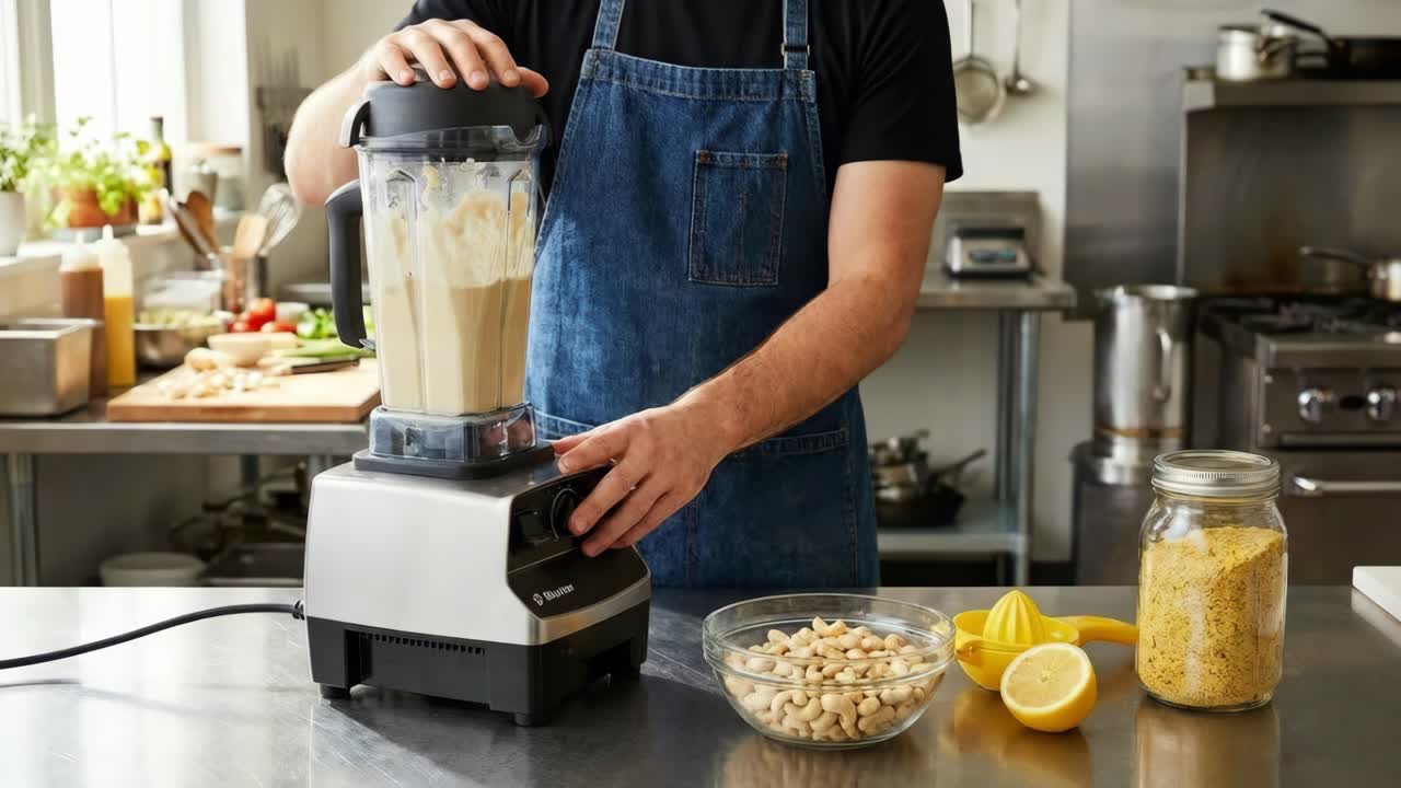 Preparare una salsa vegana con un frullatore