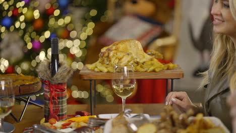 christmas dinner with a woman