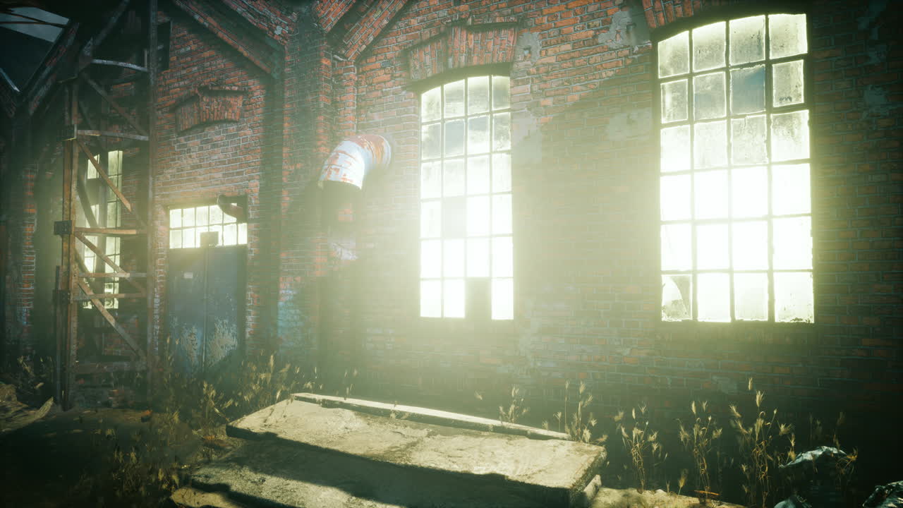 aterradora fábrica abandonada por la noche