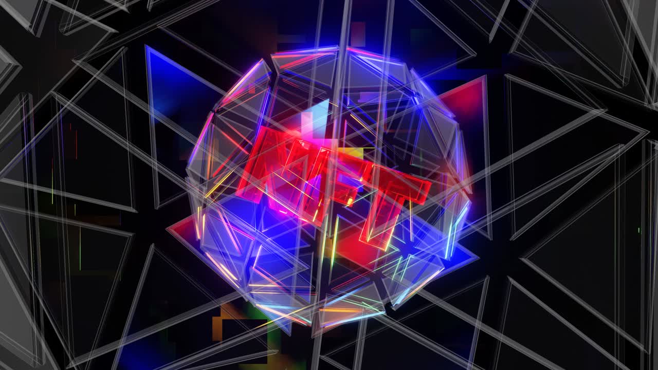 vj animación de bucle de rotación de nft en una bola de cristal.
